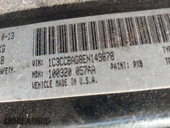 2014 Chrysler 200 LX with VIN 1C3CCBAG8EN149878, listed as a IAAI auction lot 41680490 with 236,453 mi miles. Bid and sale history available at carsss.com. Image 9.