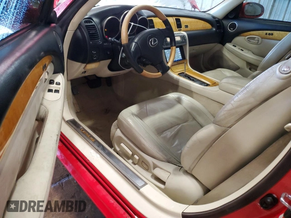 2003 Lexus SC 430 with VIN JTHFN48Y530035763, listed as a Copart auction lot 45680075 with 144,790 mi miles and Salvage Title. Bid and sale history available at DreamBid. Image 8.