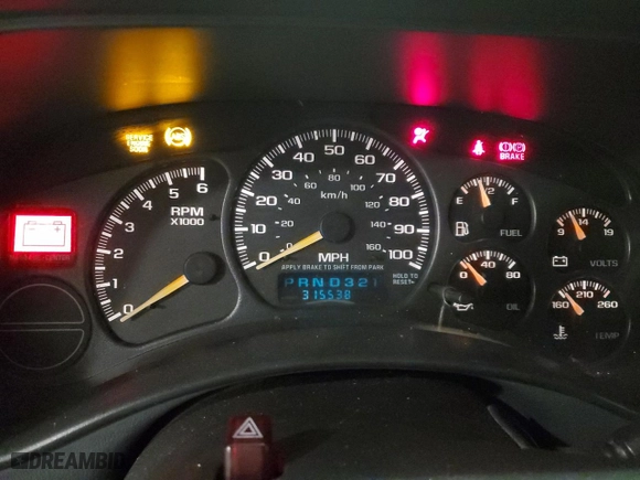 2001 Chevrolet Tahoe LS with VIN 1GNEK13T61R127397, listed as a Copart auction lot 75105654 with 315,538 mi miles and Salvage Title. Bid and sale history available at carsss.com. Image 9.
