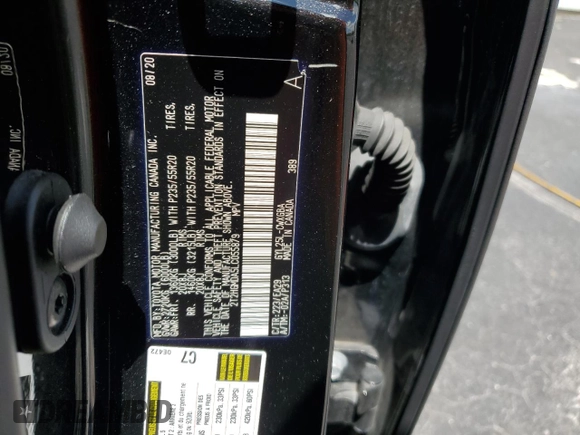 2020 Lexus RX 450h with VIN 2T2HGMDA5LC055879, listed as a Copart auction lot 59871755 with 100,964 mi miles and Non repairable. Bid and sale history available at DreamBid. Image 13.