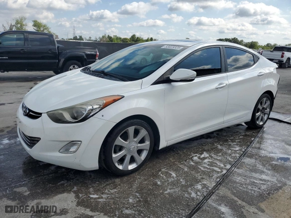 2013 Hyundai Elantra GLS with VIN 5NPDH4AEXDH410969, listed as a Copart auction lot 53023325 with 105,032 mi miles and Salvage Title. Bid and sale history available at carsss.com. Image 1.