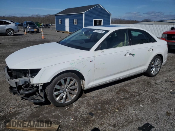 2018 Audi A4 Premium with VIN WAUDNAF41JN016647, listed as a Copart auction lot 48168125 with 70,524 mi miles and Salvage Title. Bid and sale history available at DreamBid. Image 1.