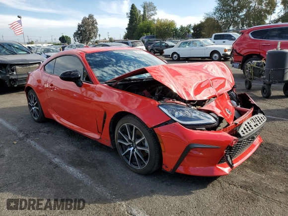 2023 Toyota GR86 with VIN JF1ZNBC11P8759329, listed as a Copart auction lot 80328044 with 10,616 mi miles and Salvage Title. Bid and sale history available at carsss.com. Image 4.