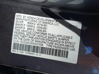 2024 Acura Integra w/A-Spec Package z VIN 19UDE4H30RA007838, wystawiony jako IAAI lot #42139000 z przebiegiem 14 246 mil mil oraz . Historia ofert i sprzedaży dostępna na DreamBid. Obrazek 9.
