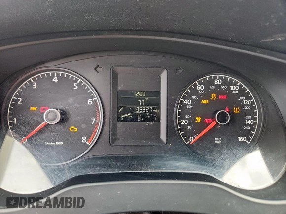 2014 Volkswagen Jetta S with VIN 3VW2K7AJ4EM226580, listed as a Copart auction lot 58539055 with 138,927 mi miles and Salvage title. Bid and sale history available at DreamBid. Image 9.