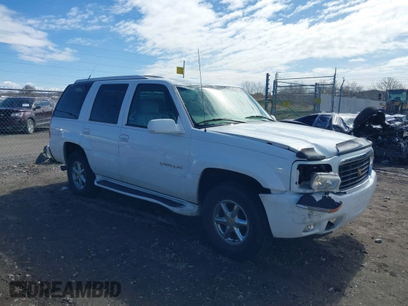 1999 Cadillac Escalade with VIN 1GYEK13R0XR415674, listed as a IAAI auction lot 40003144 with 80,959 mi miles and . Bid and sale history available at DreamBid. Image 1.