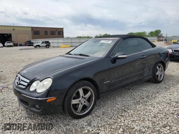 2006 Mercedes-Benz CLK-Class 3.5L with VIN WDBTK56G26T069271, listed as a Copart auction lot 52191604 with 117,124 mi miles and Salvage Title. Bid and sale history available at carsss.com. Image 1.