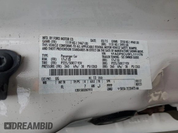 2015 Ford C-Max Energi SEL with VIN 1FADP5CU5FL111178, listed as a Copart auction lot 55214373 with 117,794 mi miles. Bid and sale history available at carsss.com. Image 14.