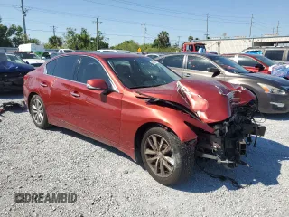 2015 Infiniti Q50 Premium with VIN JN1BV7AP0FM333480, listed as a Copart auction lot 50940215 with 0 mi miles and Salvage Title. Bid and sale history available at carsss.com. Image 4.