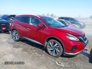 2022 Nissan Murano SL with VIN 5N1AZ2CJ8NC107826, listed as a IAAI auction lot 41790515 with 56,197 mi miles and . Bid and sale history available at carsss.com. Image 1.