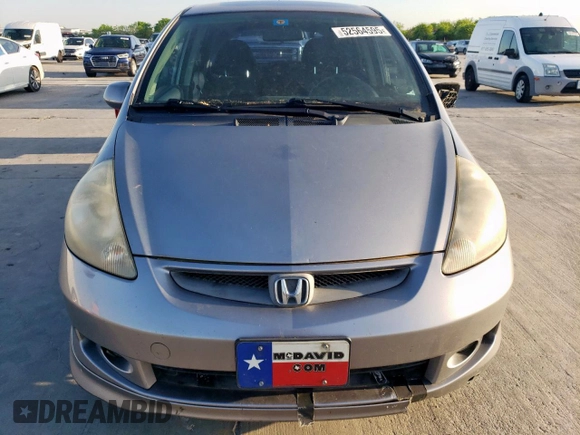 2008 Honda Fit Sport with VIN JHMGD37658S029278, listed as a Copart auction lot 52564595 with 151,073 mi miles and Salvage Title. Bid and sale history available at carsss.com. Image 5.