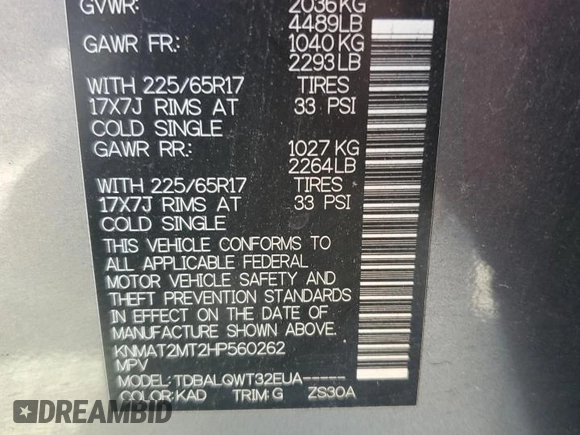 2017 Nissan Rogue SV z VIN KNMAT2MT2HP560262, wystawiony jako Copart lot #54861885 z przebiegiem 109 604 mil mil oraz Szkoda całkowita • Salvage title. Historia ofert i sprzedaży dostępna na DreamBid. Obrazek 13.
