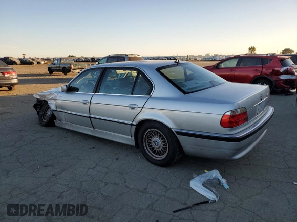 2001 BMW 7 Series 740iL with VIN WBAGH83451DP25363, listed as a Copart auction lot 88449105 with 153,265 mi miles and Salvage Title. Bid and sale history available at carsss.com. Image 2.