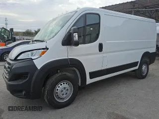 2025 Ram ProMaster Cargo Tradesman with VIN 3C6LRVVG0SE518858, listed as a Copart auction lot 88984475 with 77 mi miles and Clean Title. Bid and sale history available at carsss.com. Image 1.