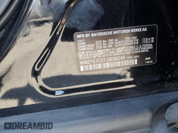 2018 MINI Countryman Cooper z VIN WMZYS7C37J3E08249, wystawiony jako Copart lot #59018245 z przebiegiem 73 472 mil mil oraz Szkoda całkowita • Salvage title. Historia ofert i sprzedaży dostępna na DreamBid. Obrazek 12.