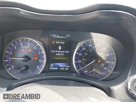 2015 Infiniti Q50 with VIN JN1BV7AP6FM354690, listed as a IAAI auction lot 42410614 with 98,527 mi miles and . Bid and sale history available at DreamBid. Image 7.