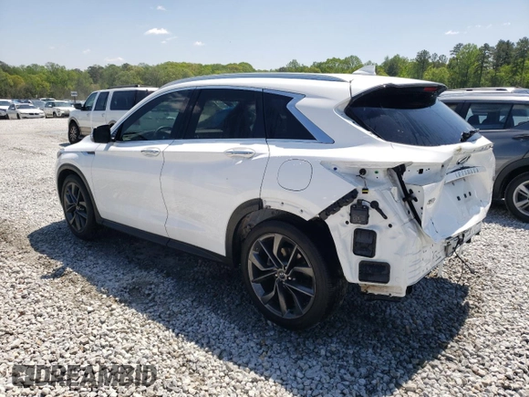 2019 Infiniti QX50 LUXE with VIN 3PCAJ5M15KF120544, listed as a Copart auction lot 52324035 with 55,618 mi miles and Salvage Title. Bid and sale history available at carsss.com. Image 2.