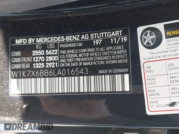 2020 Mercedes-Benz AMG GT 53 z VIN W1K7X6BB6LA016543, wystawiony jako IAAI lot #41793653 z przebiegiem 23 631 mil mil oraz . Historia ofert i sprzedaży dostępna na DreamBid. Obrazek 9.