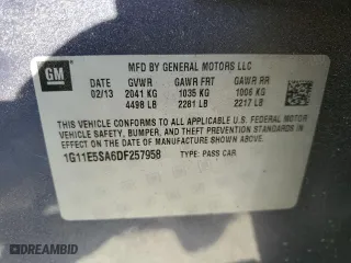 2013 Chevrolet Malibu LT with VIN 1G11E5SA6DF257958, listed as a Copart auction lot 47104545 with 199,156 mi miles and Salvage Title. Bid and sale history available at carsss.com. Image 14.