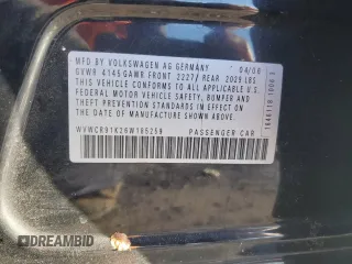 2006 Volkswagen Rabbit z VIN WVWCR91K26W185259, wystawiony jako Copart lot #88269725 z przebiegiem 96 508 mil mil oraz Czysty tytuł • Clean title. Historia ofert i sprzedaży dostępna na DreamBid. Obrazek 12.