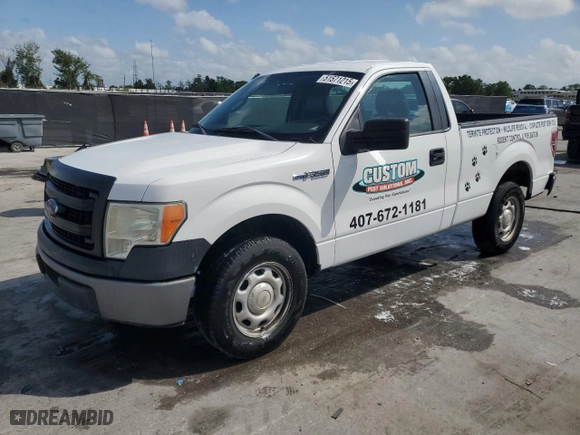 2014 Ford F-150 XL with VIN 1FTMF1CM7EKF39988, listed as a Copart auction lot 51571215 with 129,199 mi miles and Salvage Title. Bid and sale history available at carsss.com. Image 1.