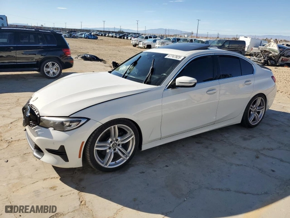 2020 BMW 3 Series 330i with VIN 3MW5R1J04L8B10203, listed as a Copart auction lot 47747925 with 109,143 mi miles and Salvage Title. Bid and sale history available at carsss.com. Image 1.