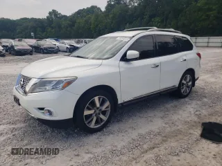 2014 Nissan Pathfinder Platinum z VIN 5N1AR2MN5EC714185, wystawiony jako Copart lot #59264835 z przebiegiem 154 998 mil mil oraz Szkoda całkowita • Salvage title. Historia ofert i sprzedaży dostępna na DreamBid. Obrazek 1.