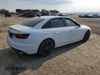 2021 Audi A4 S line Premium Plus z VIN WAUEAAF40MN003702, wystawiony jako Copart lot #47108135 z przebiegiem Nie podano mil oraz Szkoda całkowita • Salvage title. Historia ofert i sprzedaży dostępna na DreamBid. Obrazek 3.