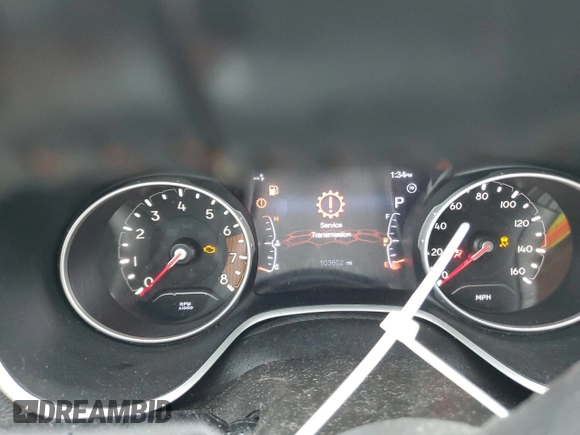 2019 Jeep Compass Latitude with VIN 3C4NJCBB0KT613695, listed as a Copart auction lot 61493135 with 103,602 mi miles and Salvage title. Bid and sale history available at DreamBid. Image 9.
