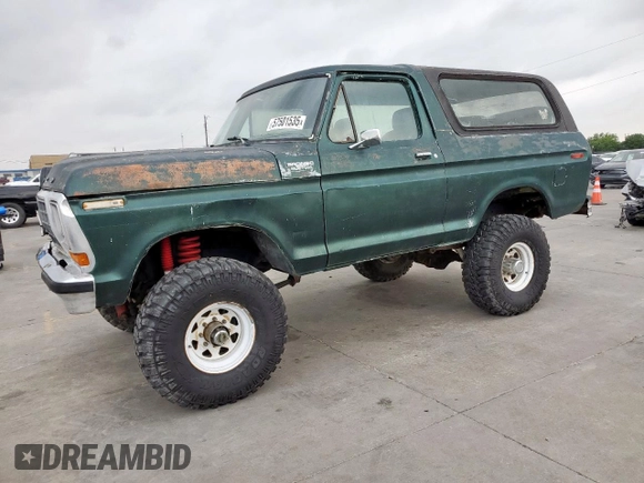 1979 Ford Bronco with VIN U15HLEE2329, listed as a Copart auction lot 57501535 with 94,151 mi miles and Clean title. Bid and sale history available at DreamBid. Image 1.