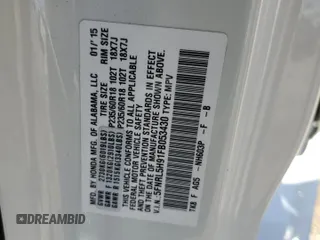 2015 Honda Odyssey Touring Elite z VIN 5FNRL5H91FB053430, wystawiony jako Copart lot #55276315 z przebiegiem 96 667 mil mil oraz Szkoda całkowita • Salvage title. Historia ofert i sprzedaży dostępna na DreamBid. Obrazek 12.