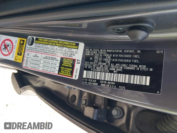 2015 Toyota Venza XLE with VIN 4T3ZK3BB8FU073316, listed as a IAAI auction lot 42654796 with 71,340 mi miles and . Bid and sale history available at DreamBid. Image 9.