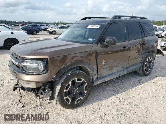 2022 Ford Bronco Sport Outer Banks with VIN 3FMCR9C65NRD59788, listed as a Copart auction lot 54941435 with 59,184 mi miles and Salvage title. Bid and sale history available at DreamBid. Image 1.