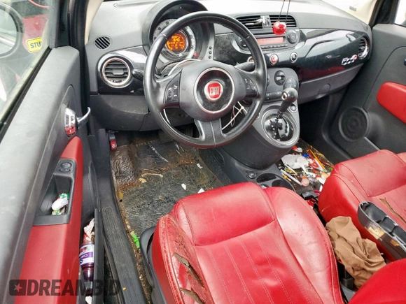 2012 FIAT 500 Lounge with VIN 3C3CFFER3CT370540, listed as a Copart auction lot 53429575 with 104,027 mi miles and Salvage title. Bid and sale history available at DreamBid. Image 8.