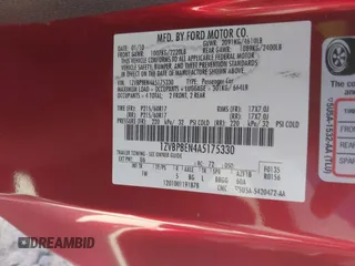 2010 Ford Mustang V6 with VIN 1ZVBP8EN4A5175330, listed as a IAAI auction lot 42049398 with 111,339 mi miles. Bid and sale history available at carsss.com. Image 9.