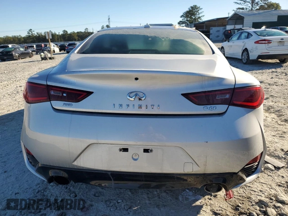 2018 Infiniti Q60 Sport with VIN JN1EV7EL3JM390639, listed as a Copart auction lot 74460834 with 76,707 mi miles and Salvage title. Bid and sale history available at DreamBid. Image 6.