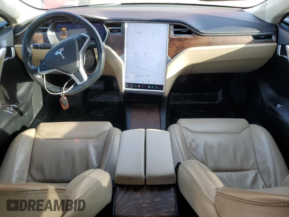 2017 Tesla Model S 60 with VIN 5YJSA1E15HF210006, listed as a Copart auction lot 85096644 with 225,497 mi miles and Salvage title. Bid and sale history available at DreamBid. Image 8.