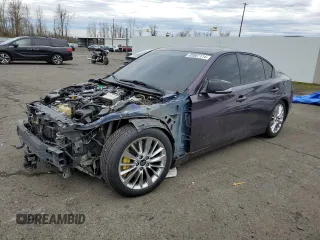 2016 Infiniti Q50 3.0t Red Sport 400 with VIN JN1FV7AP3GM420356, listed as a Copart auction lot 85067114 with 124,290 mi miles and Salvage Title. Bid and sale history available at carsss.com. Image 1.