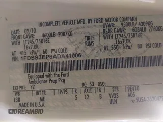 2010 Ford E-Series Commercial с VIN 1FDSS3EP6ADA41006, выставлен на аукционе IAAI как лот 41561986 с пробегом 367 370 миль миль и . История ставок и продаж доступна на DreamBid. Изображение 9.