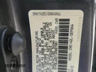 2013 Toyota Corolla L with VIN 5YFBU4EE1DP097861, listed as a Copart auction lot 55872854 with 144,063 mi miles and Clean Title. Bid and sale history available at DreamBid. Image 12.