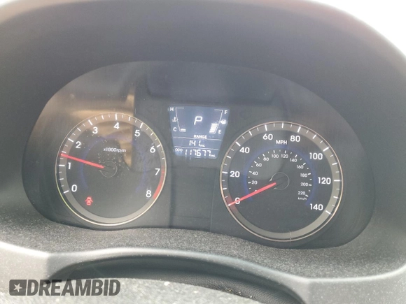 2014 Hyundai Accent GS with VIN KMHCT5AE7EU152218, listed as a Copart auction lot 57022785 with 117,677 mi miles and Salvage title. Bid and sale history available at DreamBid. Image 9.