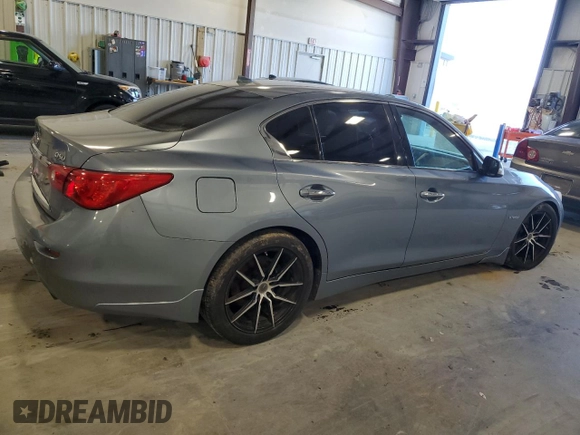 2014 Infiniti Q50 Hybrid Sport with VIN JN1AV7AP2EM690640, listed as a Copart auction lot 46405715 with 230,507 mi miles and Salvage Title. Bid and sale history available at carsss.com. Image 3.