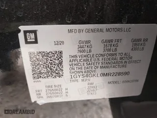 2021 Cadillac Escalade Sport Platinum with VIN 1GYS4GKL0MR228590, listed as a IAAI auction lot 41301987 with 1 mi miles. Bid and sale history available at carsss.com. Image 9.