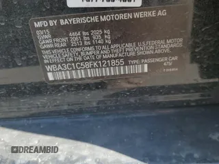 2015 BMW 3 Series 328i z VIN WBA3C1C58FK121855, wystawiony jako Copart lot #61257755 z przebiegiem 96 566 mil mil oraz Szkoda całkowita • Salvage title. Historia ofert i sprzedaży dostępna na DreamBid. Obrazek 13.
