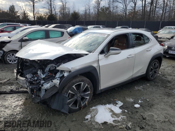 2020 Lexus UX with VIN JTHP9JBH3L2021736, listed as a Copart auction lot 87338594 with 0 mi miles and Salvage Title. Bid and sale history available at carsss.com. Image 1.