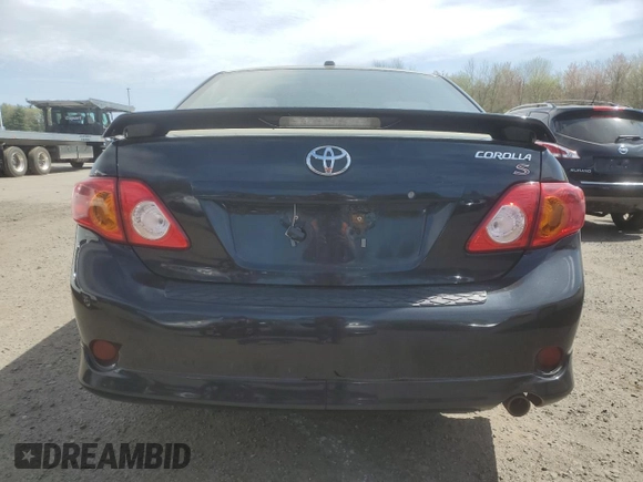 2009 Toyota Corolla with VIN 2T1BU40E19C038758, listed as a Copart auction lot 55468665 with 197,790 mi miles and Clean Title. Bid and sale history available at carsss.com. Image 6.