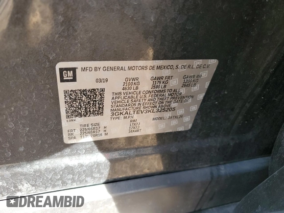 2019 GMC Terrain SLE с VIN 3GKALTEV3KL325205, выставлен на аукционе Copart как лот 78602104 с пробегом 86 564 миль миль и Списание • Salvage title. История ставок и продаж доступна на DreamBid. Изображение 13.