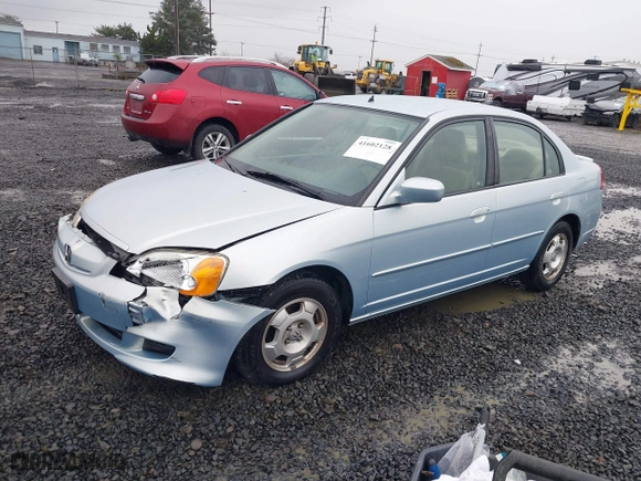 2003 Honda Civic Hybrid with VIN JHMES95693S020031, listed as a IAAI auction lot 41602128 with 176,766 mi miles. Bid and sale history available at carsss.com. Image 17.