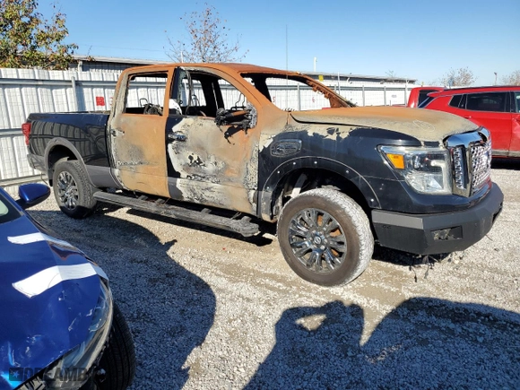 2017 Nissan Titan XD SV with VIN 1N6BA1F46HN507177, listed as a Copart auction lot 79248004 with 0 mi miles and Salvage Title. Bid and sale history available at carsss.com. Image 4.