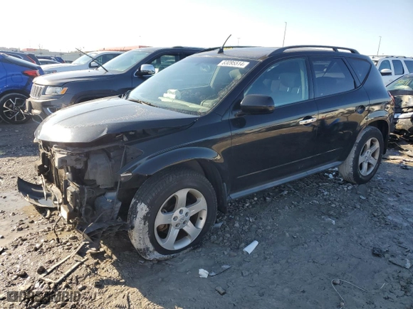 2005 Nissan Murano SL with VIN JN8AZ08W85W427857, listed as a Copart auction lot 83095514 with 199,260 mi miles and Salvage Title. Bid and sale history available at carsss.com. Image 1.